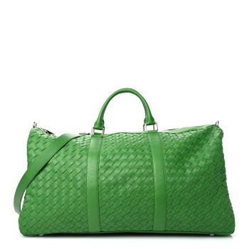 BOTTEGA VENETA Calfskin Intrecciato Large Duffle Bag Parakeet