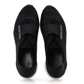 PRADA Neoprene Slip On Sneakers 39 Black