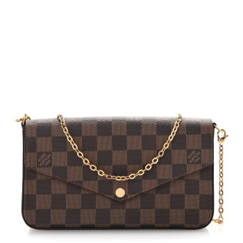 LOUIS VUITTON Damier Ebene Pochette Felicie Chain Wallet