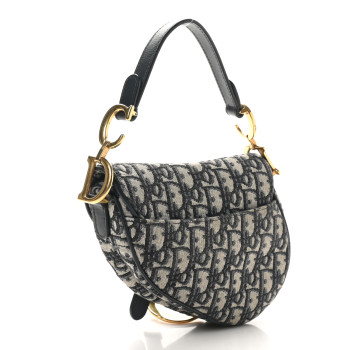 CHRISTIAN DIOR Oblique Mini Saddle Bag Blue