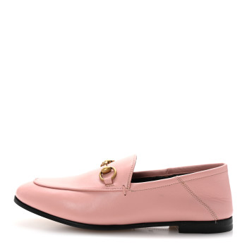 GUCCI Lambskin Womens Brixton Horsebit Loafers 35.5 Perfect Pink