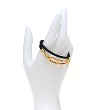 HERMES Swift Roulis Double Tour Bracelet Black