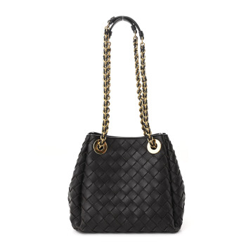 BOTTEGA VENETA Nappa Intrecciato Small Parachute Chain Shoulder Bag Fondant