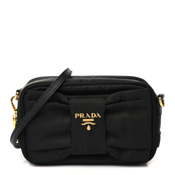 PRADA Tessuto Nylon Bow Camera Bag Black