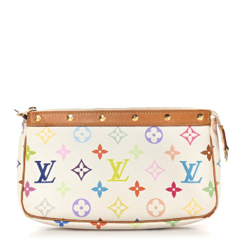 LOUIS VUITTON Monogram Multicolor Pochette Accessories White