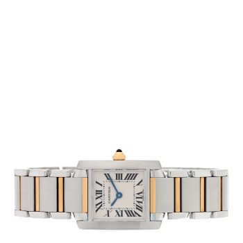 CARTIER Stainless Steel 18K Yellow Gold 20mm Tank Francaise Quartz Watch