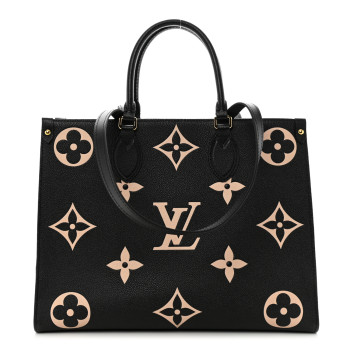 LOUIS VUITTON Empreinte Monogram Giant Onthego MM Black Beige