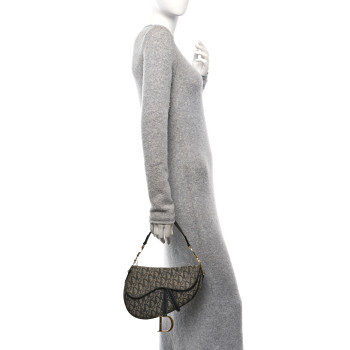 CHRISTIAN DIOR Monogram Saddle Bag Blue