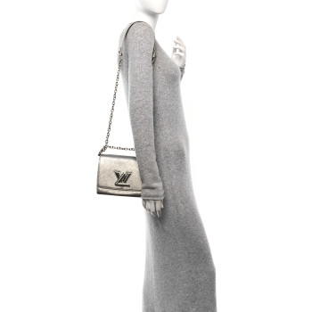 LOUIS VUITTON Epi Twist Shoulder Bag PM Argent