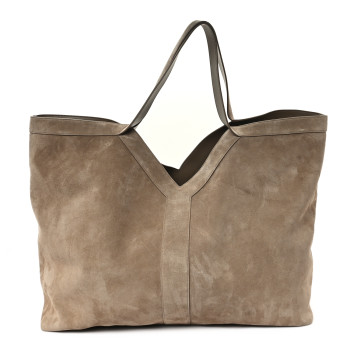 SAINT LAURENT Suede Y Maxi Tote Dry Grain