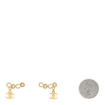 CHANEL Pearl Coco Earrings Gold