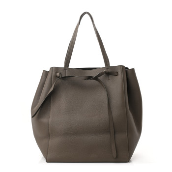 CELINE Soft Grained Calfskin Small Belt Cabas Phantom Grey