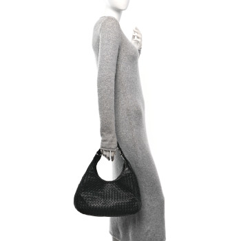 BOTTEGA VENETA Nappa Intrecciato Medium Campana Hobo Black