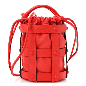 SALVATORE FERRAGAMO Calfskin Cage Bag Candy Apple Red