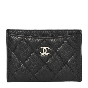 CHANEL Caviar Quilted Card Holder Black