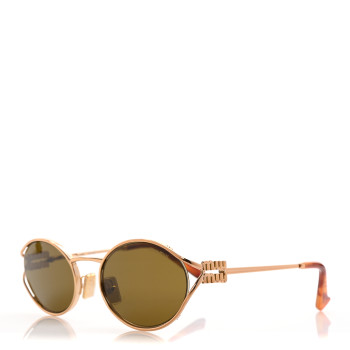 MIU MIU Metal Oval Sunglasses SMU52Y Tortoise