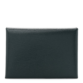 HERMES Chevre Mysore Duo Calvi Card Case Bleu Abysse