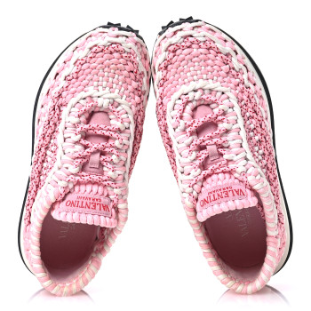 VALENTINO GARAVANI Fabric Crochet Womens Low Top Sneakers 39.5 Pink