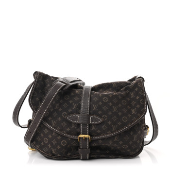 LOUIS VUITTON Monogram Mini Lin Saumur Ebene