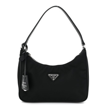 PRADA Tessuto Nylon Saffiano Mini Re-Edition 2005 Bag Black