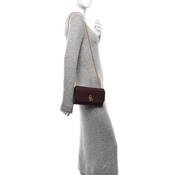 MULBERRY Small Classic Grain Amberley Convertible Clutch Oxblood
