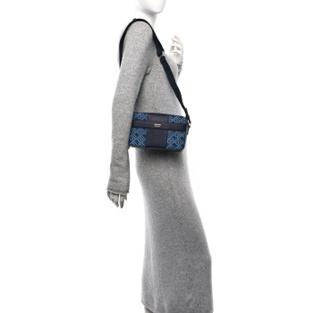 SALVATORE FERRAGAMO Monogram Denim Crossbody Bag Blue