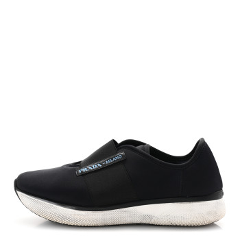 PRADA Neoprene Slip On Sneakers 39 Black