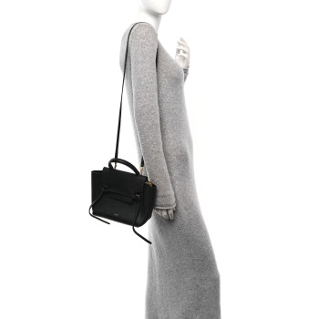 CELINE Grained Calfskin Nano Belt Bag Black