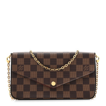 LOUIS VUITTON Damier Ebene Pochette Felicie Chain Wallet
