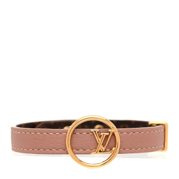 LOUIS VUITTON Monogram Calfskin LV Eclipse Reversible Bracelet 19 Rose Poudre