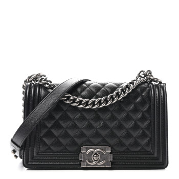 CHANEL Caviar Quilted Medium Boy Flap Black