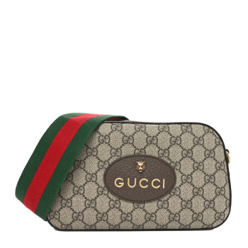 GUCCI GG Supreme Monogram Web Neo Vintage Shoulder Bag Beige New Acero Crop