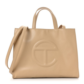 TELFAR Vegan Leather Medium Shopping Bag Cream
