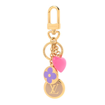 LOUIS VUITTON Coeurs Heart Bag Charm Key Holder Pink