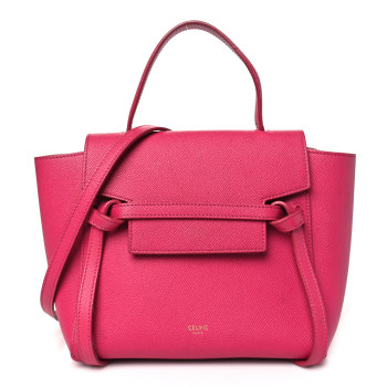 CELINE Grained Calfskin Nano Belt Bag Raspberry