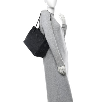 PRADA Nappa Quilted Monochrome Chain Tote Bag Black