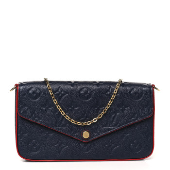 LOUIS VUITTON Empreinte Pochette Felicie Chain Wallet Marine Rouge