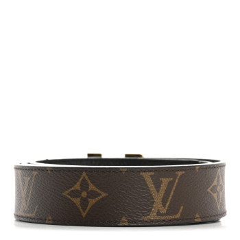 LOUIS VUITTON Calfskin Monogram 30mm LV Initiales Reversible Belt 90 36 Black LOUIS VUITTON Calfskin Monogram 30mm LV Initiales Reversible Belt 90 36 Black