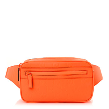 GUCCI Rubber Effect Monogram GG Belt Bag New Orange Fluo