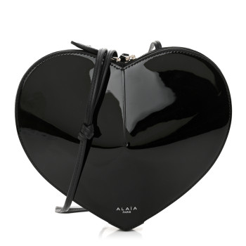 ALAIA Patent Calfskin Le Coeur Bag Black