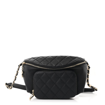 CHANEL Caviar Quilted Business Affinity Waist Belt Bag Black