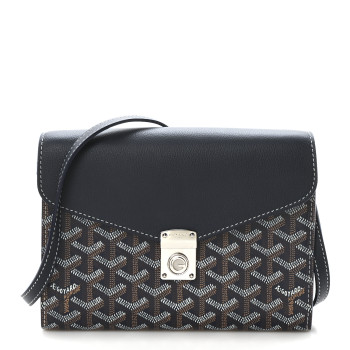 GOYARD Goyardine Calfskin Chypre Wallet Pouch Navy