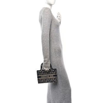 CHRISTIAN DIOR Oblique Mini Book Tote Blue Multicolor