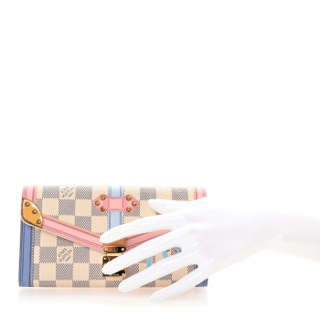 LOUIS VUITTON Damier Azur Summer Trunks Sarah Wallet NM