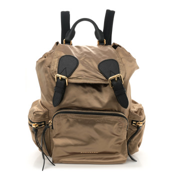 BURBERRY Metallic Satin Nylon Medium Rucksack Backpack Gold