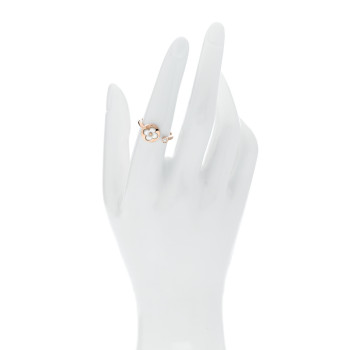 LOUIS VUITTON 18K Pink Gold Diamond Mother of Pearl Mini Color Blossom Sun Ring 54 7