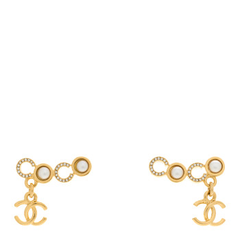 CHANEL Pearl Coco Earrings Gold