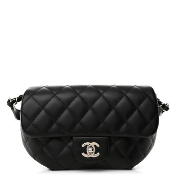 CHANEL Calfskin Quilted CC Uniform Flap Belt Bag Black