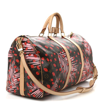 LOUIS VUITTON Monogram Jungle Dots Keepall Bandouliere 50 Sugar Pink Poppy