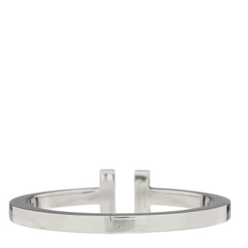 TIFFANY 18K White Gold Diamond T Square Pave Bracelet